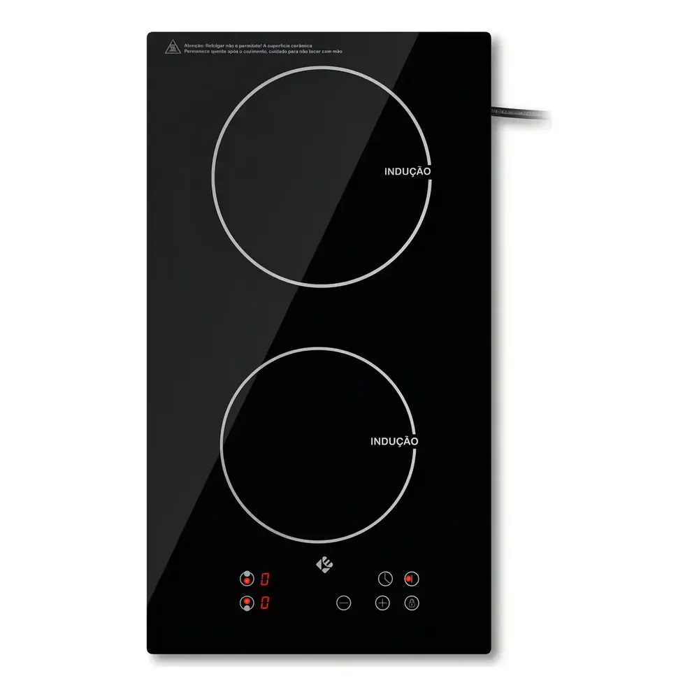 Cooktop De Indução 2 Boca Preto Com Trava De Segurança Painel Touch Screen 220v