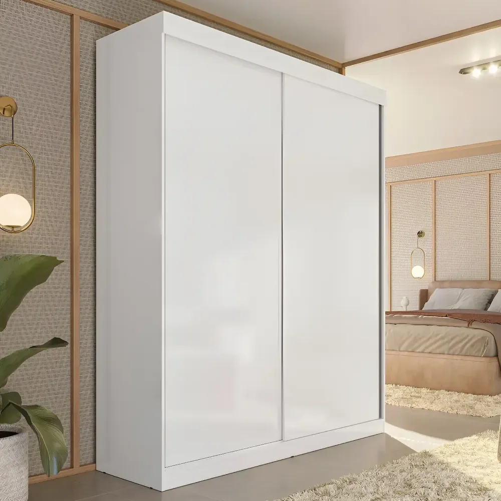 Guarda Roupa Solteiro 2 Portas De Correr 2 Gavetas Jb Cor Branco