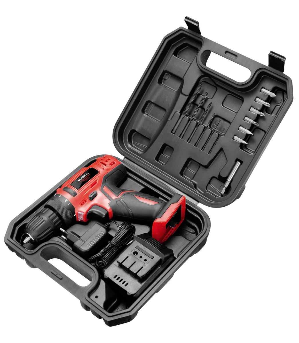 Furadeira e Parafusadeira Mondial a Bateria 12V + Maleta Power