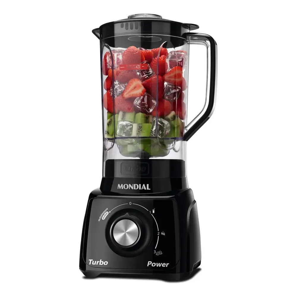 🧡 Liquidificador Turbo Power Mondial 550w - L-99 Fb Preto 127v