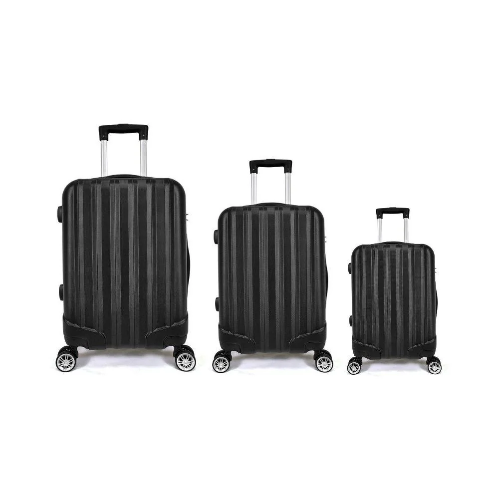 Kit Mala de Viagem abs 3 peças Adventure Fortt Preta - KMV01-PT
