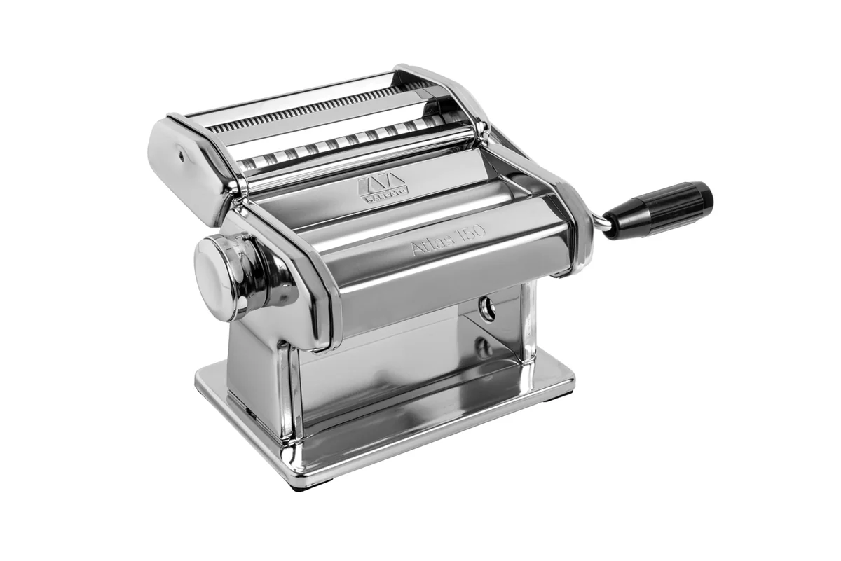 MARCATO Feito na Itália Atlas 150 Classic Manual Massa Machine, aço cromado. Faz lasanha, fettuccine e tagliolini.