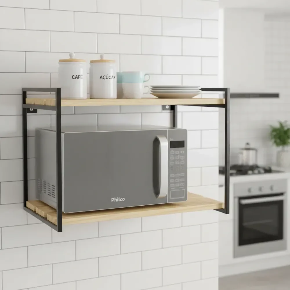 Suporte Microondas Grande Forno Air Fryer 50cm Nicho Metalon