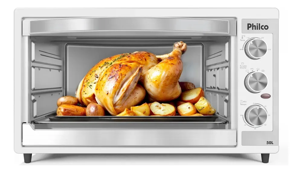 Forno Elétrico Philco 50L Branco Dupla Resistência PFE52B