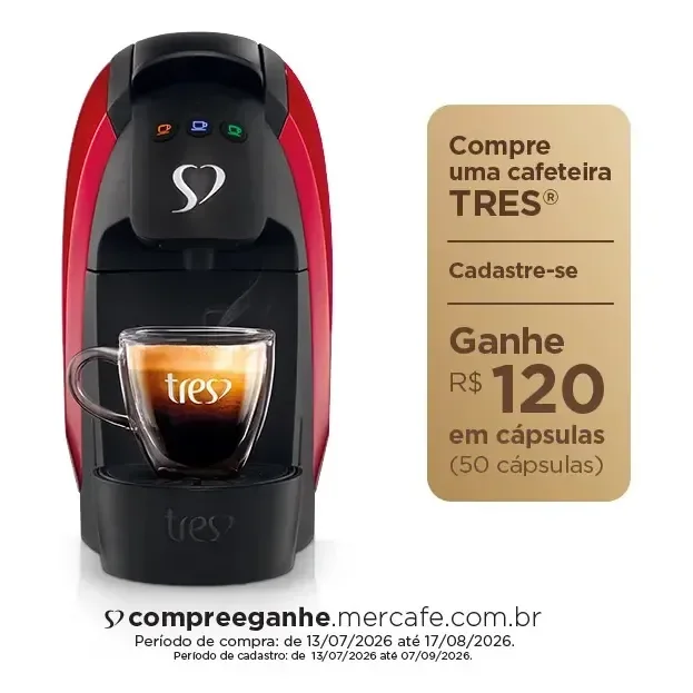 Cafeteira Espresso Luna Vermelha - Tres 3 Corações Vermelho 220v