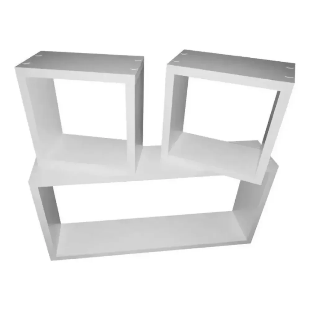 Kit 3 Nichos Mdf Branco 50x25 E 20x20 | Prateleira Decorativa De Parede Para Sala Quarto Cozinha | Organize E Decore Com Estilo