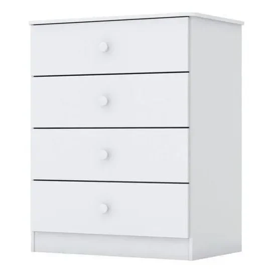 Cômoda Infantil 04 Gavetas Labirinto Henn Branco Branco