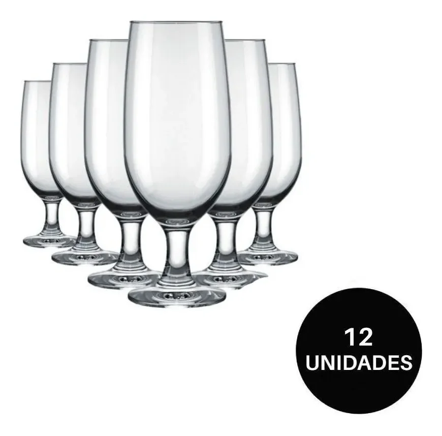 Jogo 12 Taças Cerveja Chopp 300ml Nadir Floripa Vidro