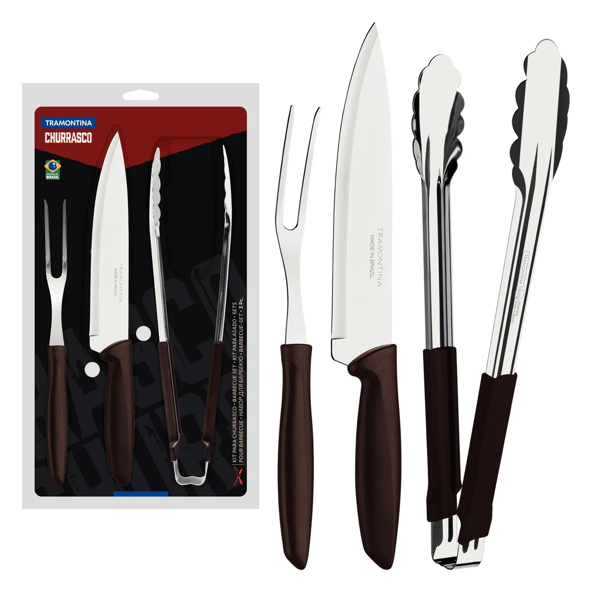 Tramontina Kit churrasco Inox 3 peças Plenus