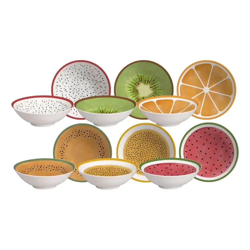 Conjunto 6 Bowls Decorados Salada De Frutas 300ml Multicolorido