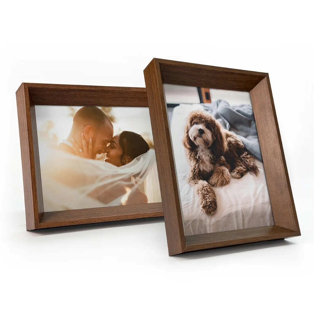 Kit 2 Portas Retrato 15X21 Chanfrada C/ Vidro Moderno Decorativo De Mesa Estante Para Fotos Família