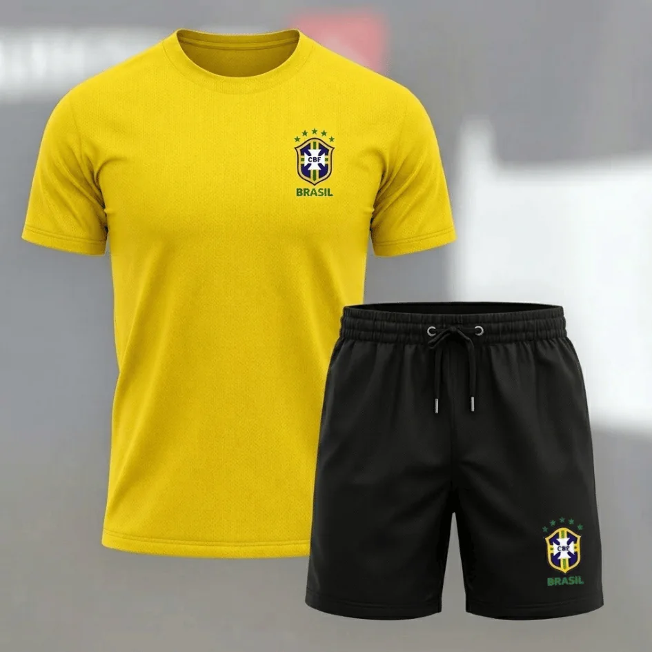 Conjunto - 1 Camisa Dry fit | 1 Short Tactel Mauricinho Esportivo Academia Secagem Rapida Slim + de 1100 vendas recentemente
