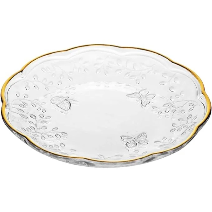 LYOR - Prato Raso de Cristal Ecológico New Butterfly com Fio de Ouro 26cm
