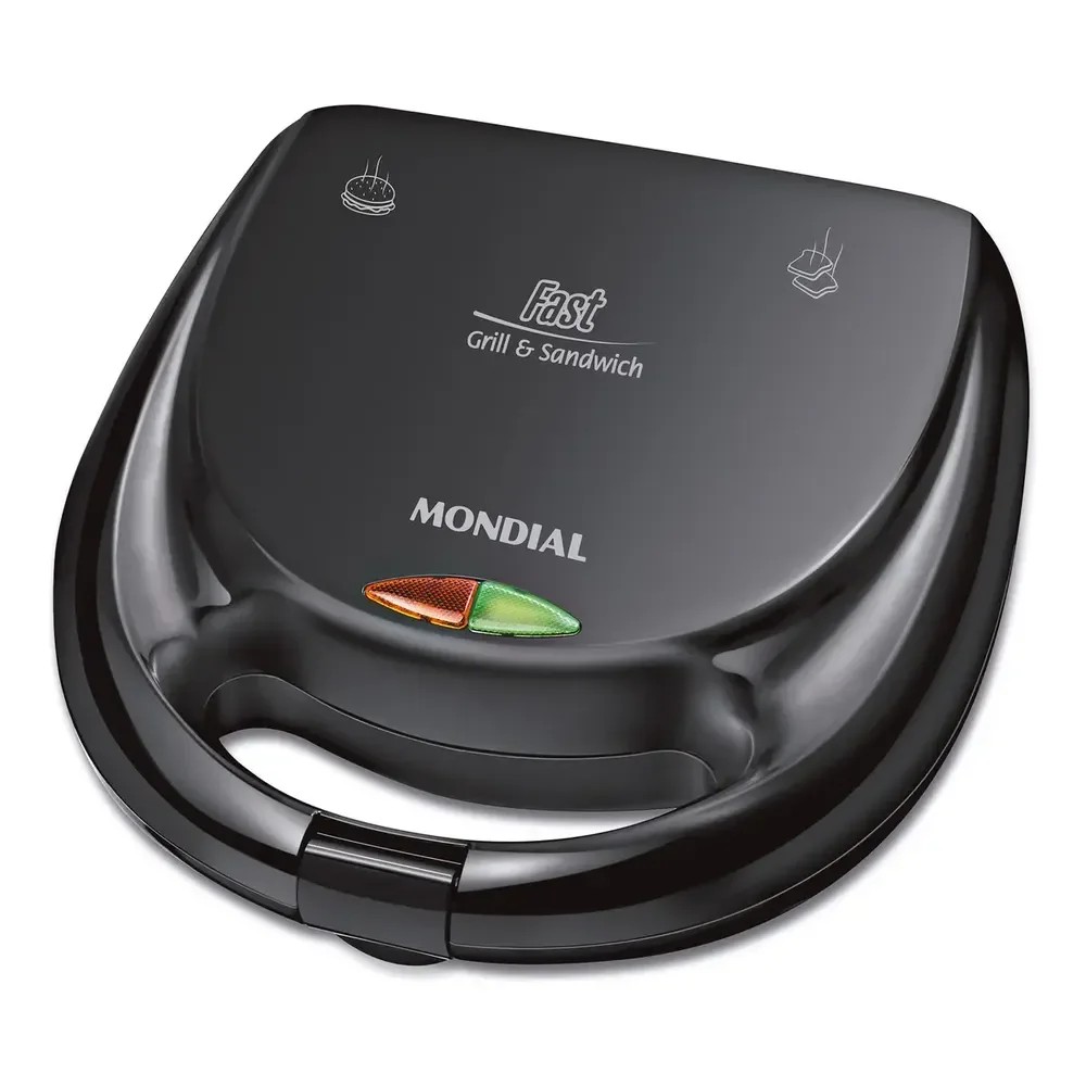 Sanduicheira Fast Grill E Sandwich Mondial 750w - S-12 Preto 127v