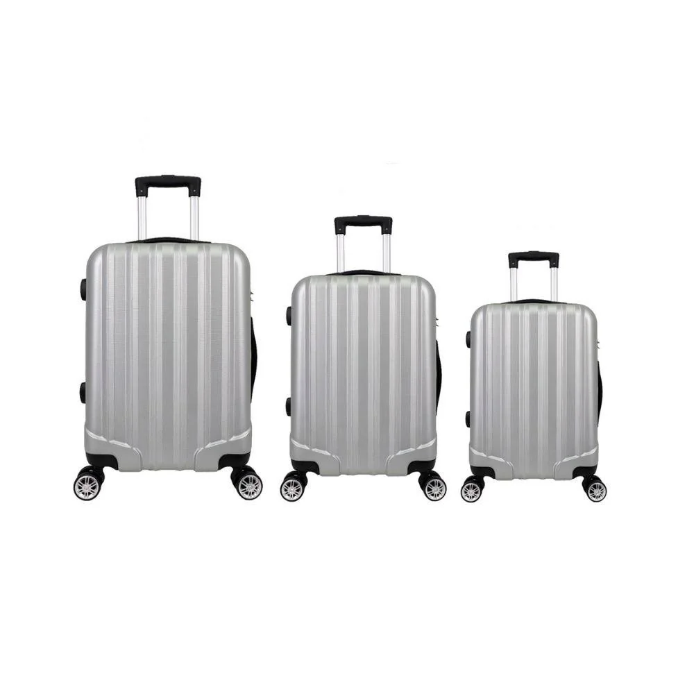 Kit Mala de Viagem abs 3 peças Adventure Fortt Prata - KMV01-PR
