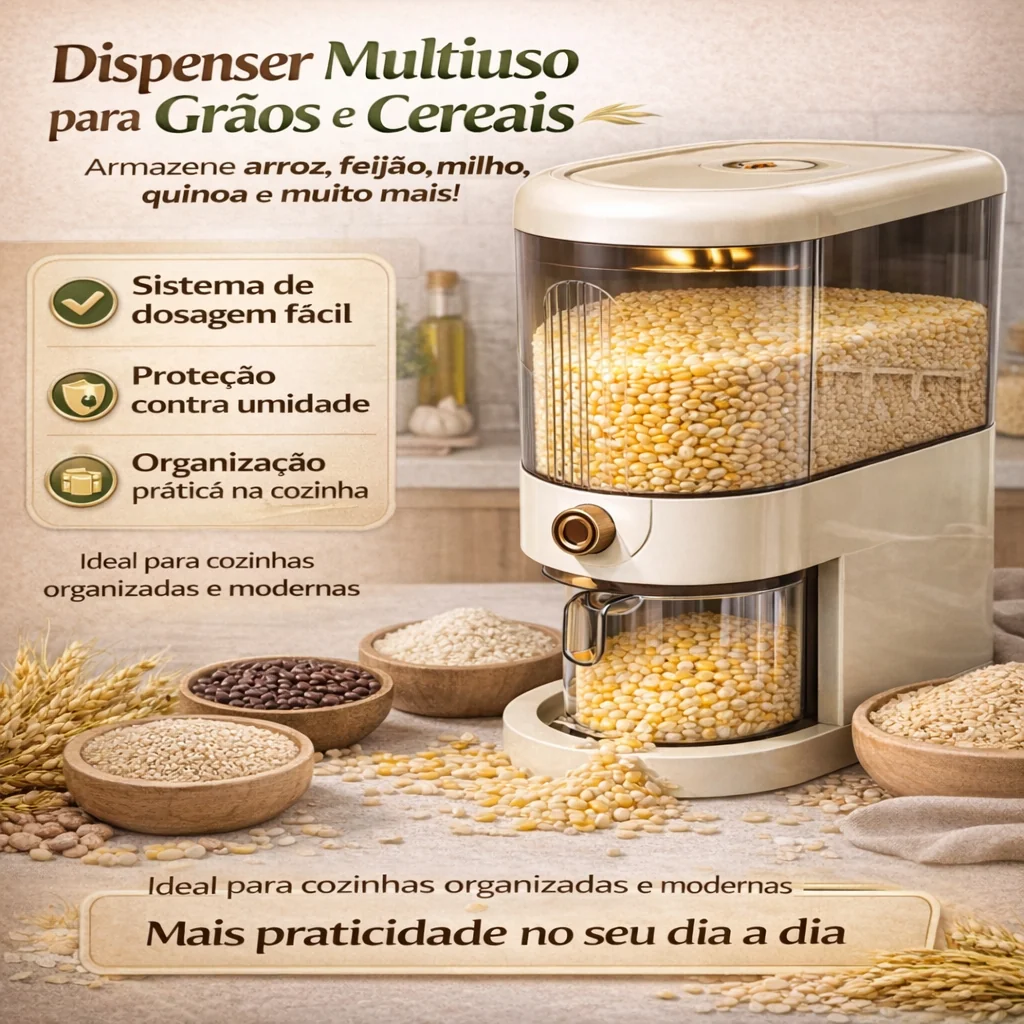 Pote Armazenamento cereais grãos alimentos com dosador medidor