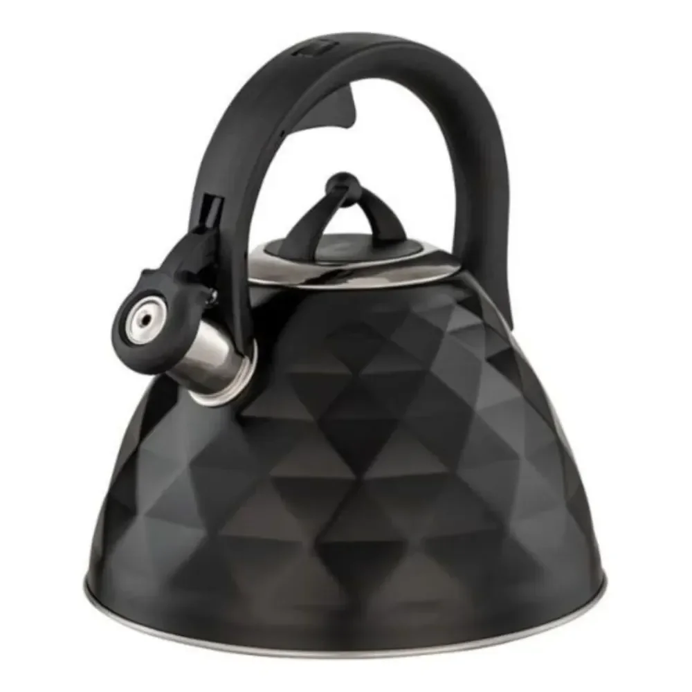 Chaleira Inox 3l Com Apito Black Diamond Indução Brinox