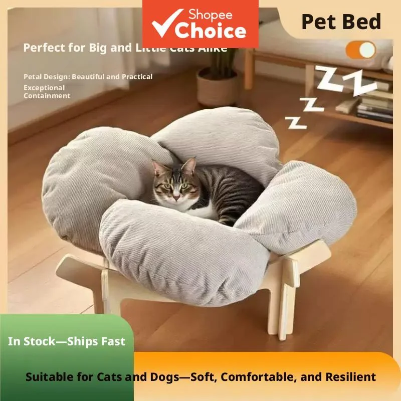 Cama de madeira para gatos com caverna interior, lavável, sofá pequeno para animais de estimação, nova estrutura de