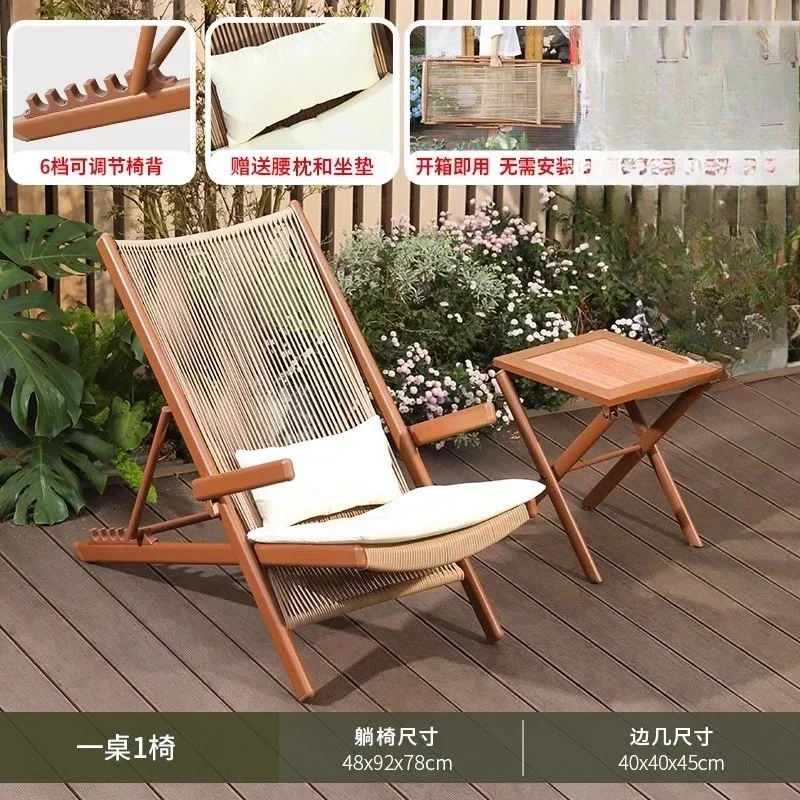 Cadeira de Varanda Dobrável Casual para Casa, Mesa de Chá para Jardim, Sofá para Terraço