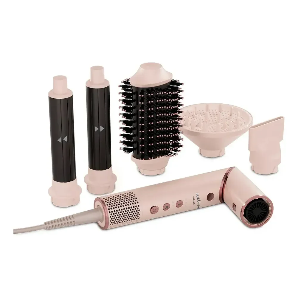 Secador De Cabelo Britânia Motor Bldc 1450w Bsd15a Rosa Com Rosê 127v