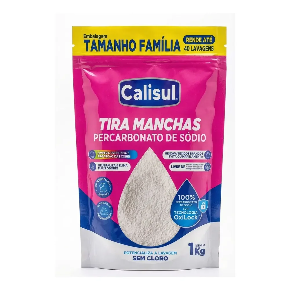 Percarbonato De Sódio 100% Puro Tira Manchas Alvejante - 1kg Calisul