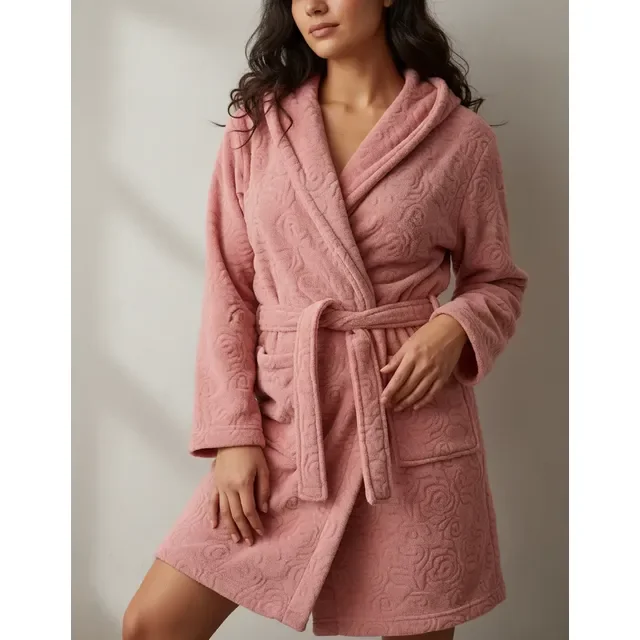 Roupão Feminino Lady Hobby Plush Flannel Para O Frio Inverno