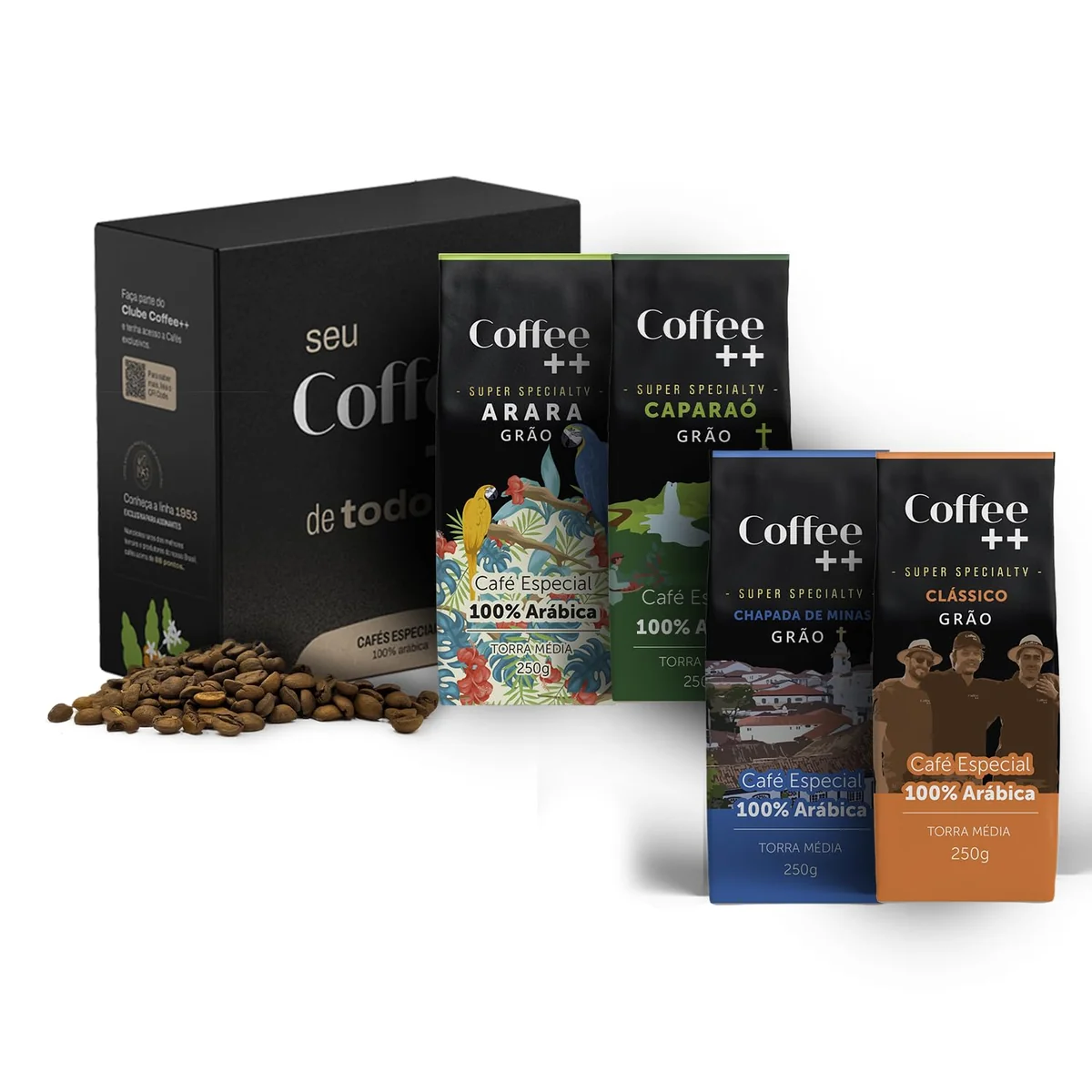Kit 4 Pacotes Café Especial Em Grãos Coffee