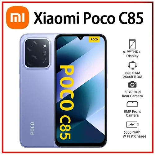 (Novo) Xiaomi Poco C85 256gb 8gb Ram Global Cor Roxo + Capinha