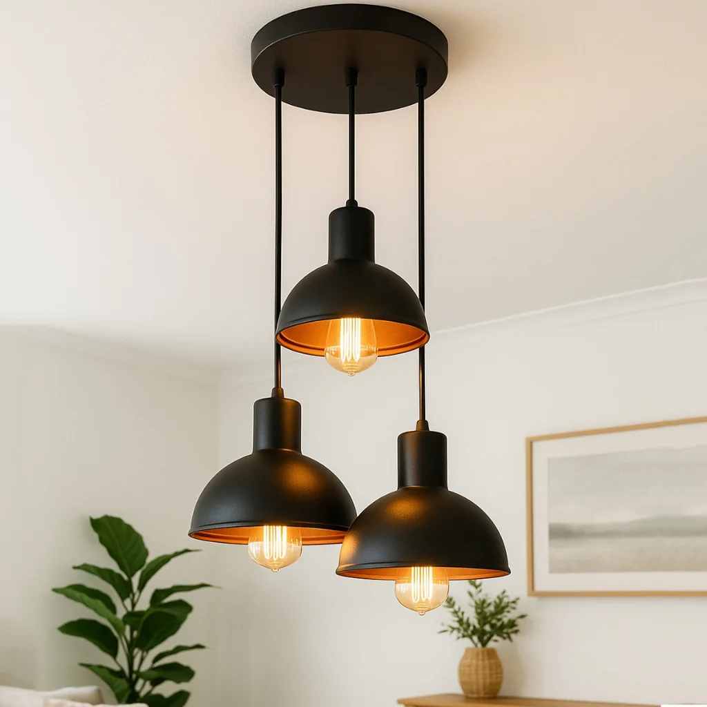 Lustre Pendente Luminária de teto Joana tripla Quarto Sala Cozinha Moderna Casa Apartamento Design Minimalista