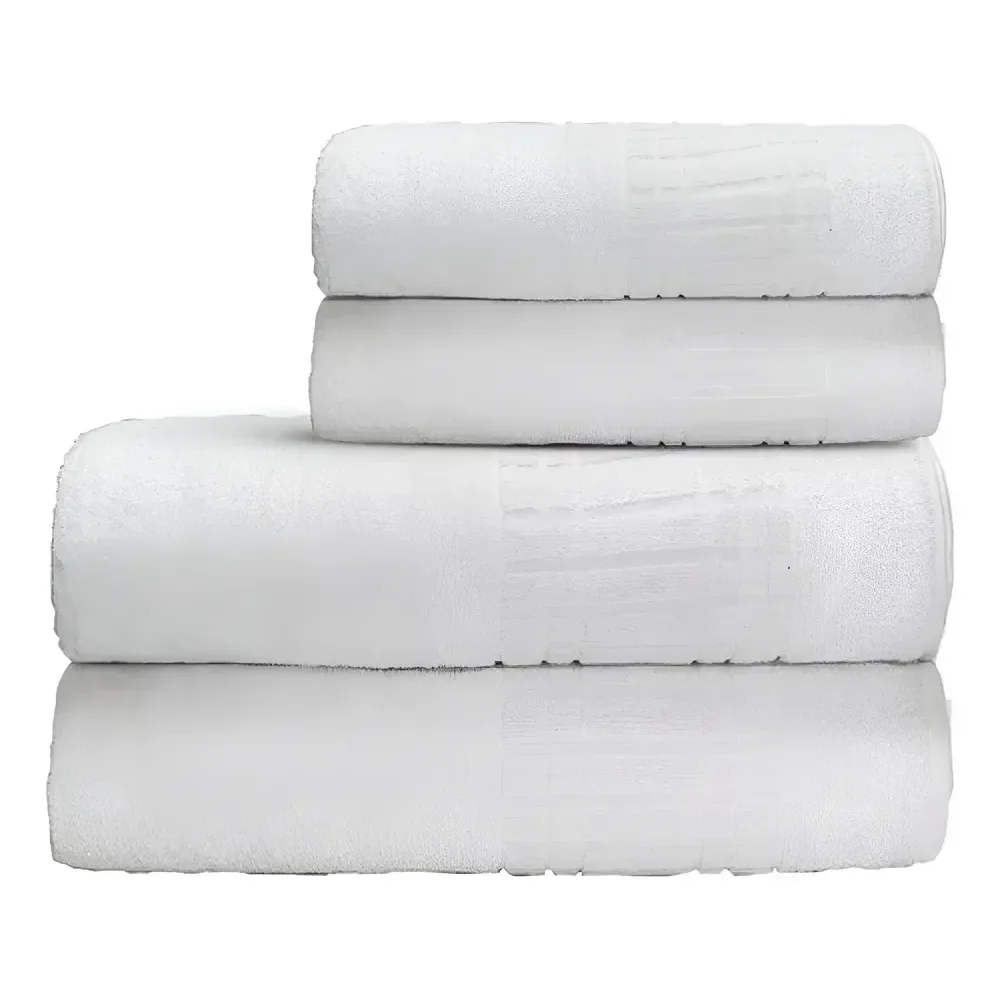 Jogo De Toalha Banho 4 100 Algodão 400 Gr/m Loft Camesa Branco Liso