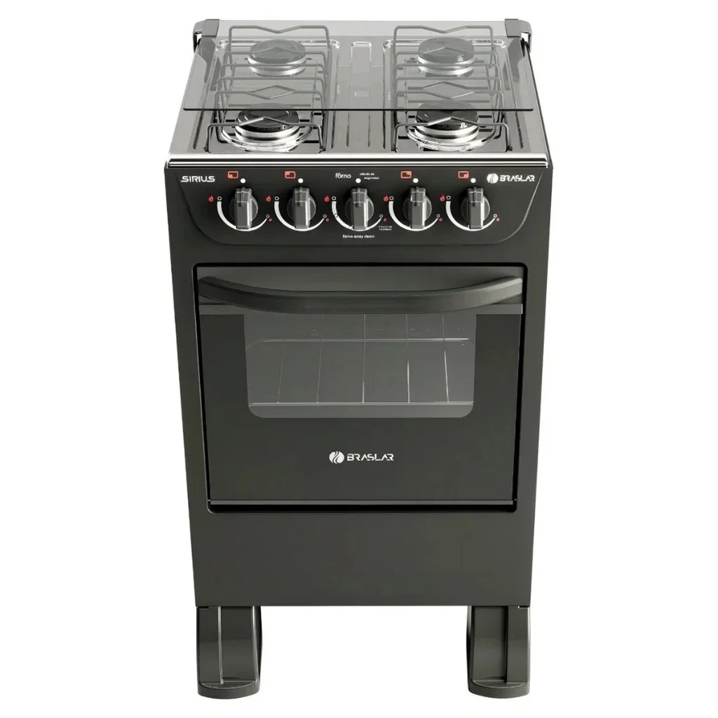 Fogão De Piso Braslar 4 Bocas New Sirius Preto Manual