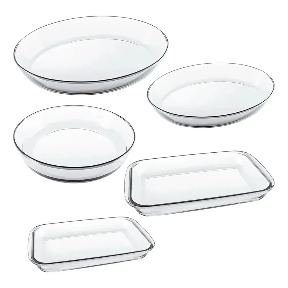 Conjunto Assadeiras 5 Peças Sem Tampa De Vidro - Marinex Cristalino