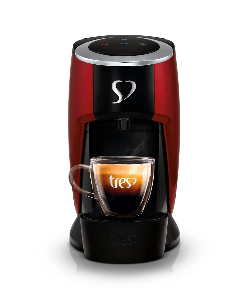 3 Corações TRES Cafeteira Espresso e Multibebida Touch Vermelha - 220V