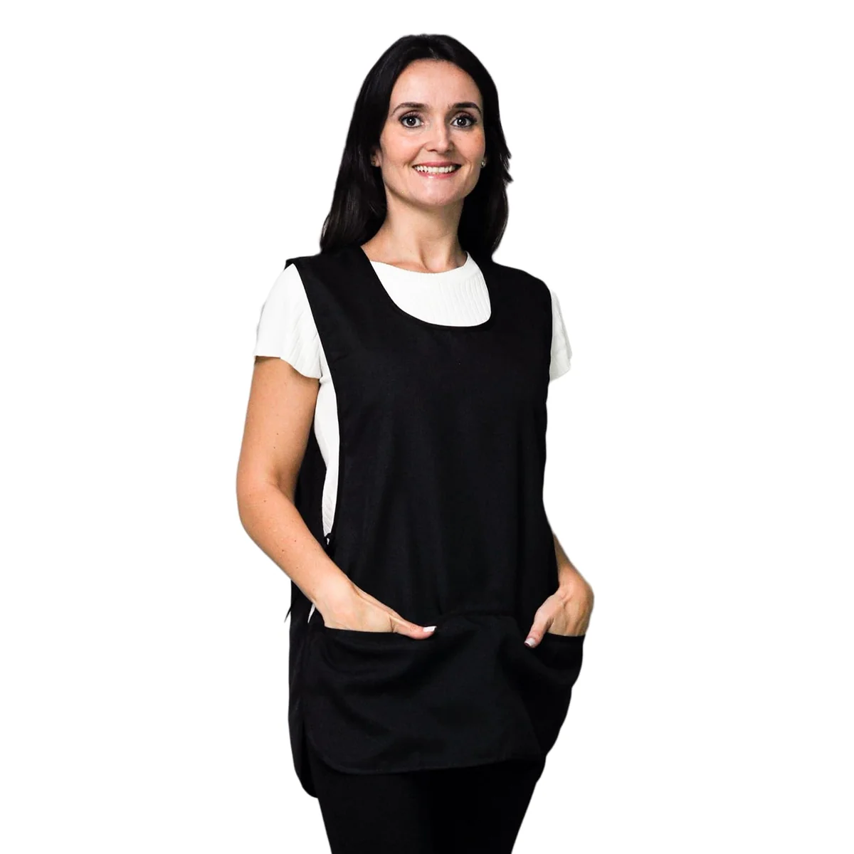 Kit 2 Avental Bata Liso Oxford Com 2 Bolsos Frente e Costa LojaLoja