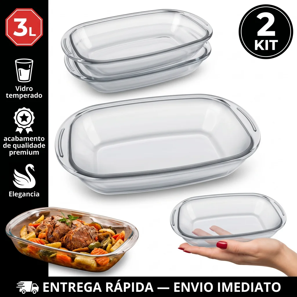 Kit Jogo de 02 Assadeiras Retangulares Nadir Marinex