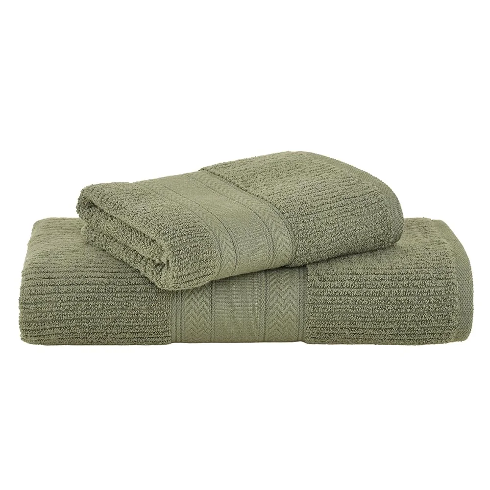 Buddemeyer Jogo de Toalhas Melissa Extra Soft Banho Verde Escuro 2 pçs