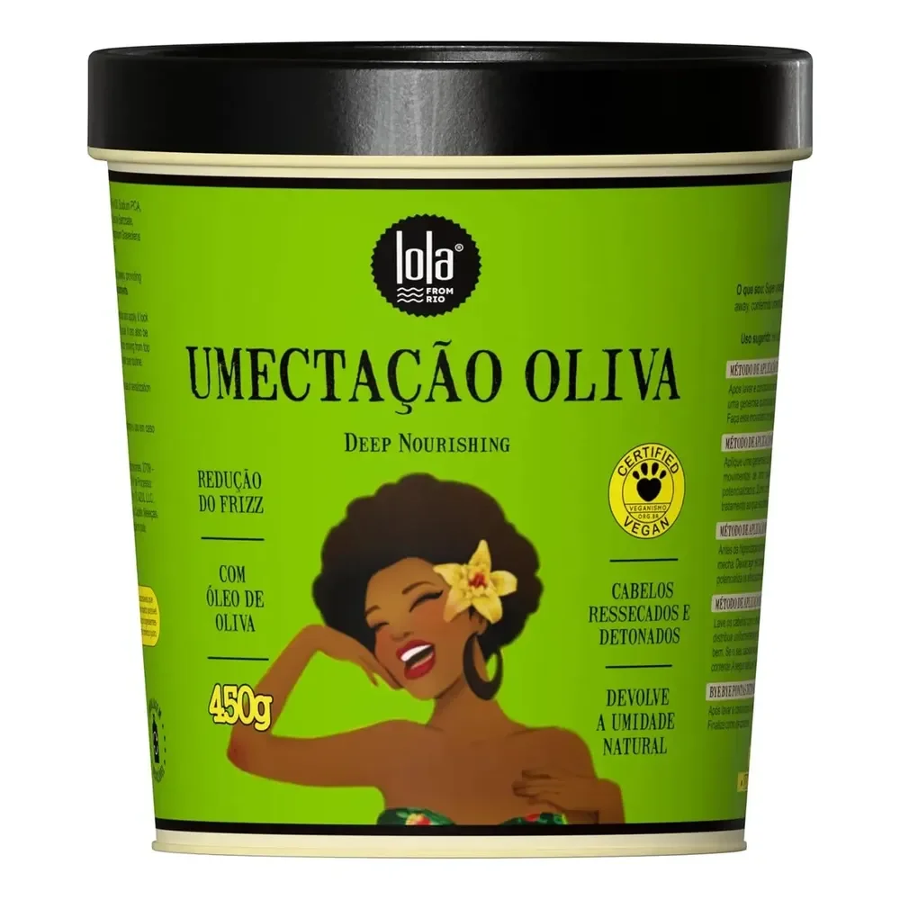 Lola Cosmetics Máscara Umectação Oliva Anti-frizz De 450grs.