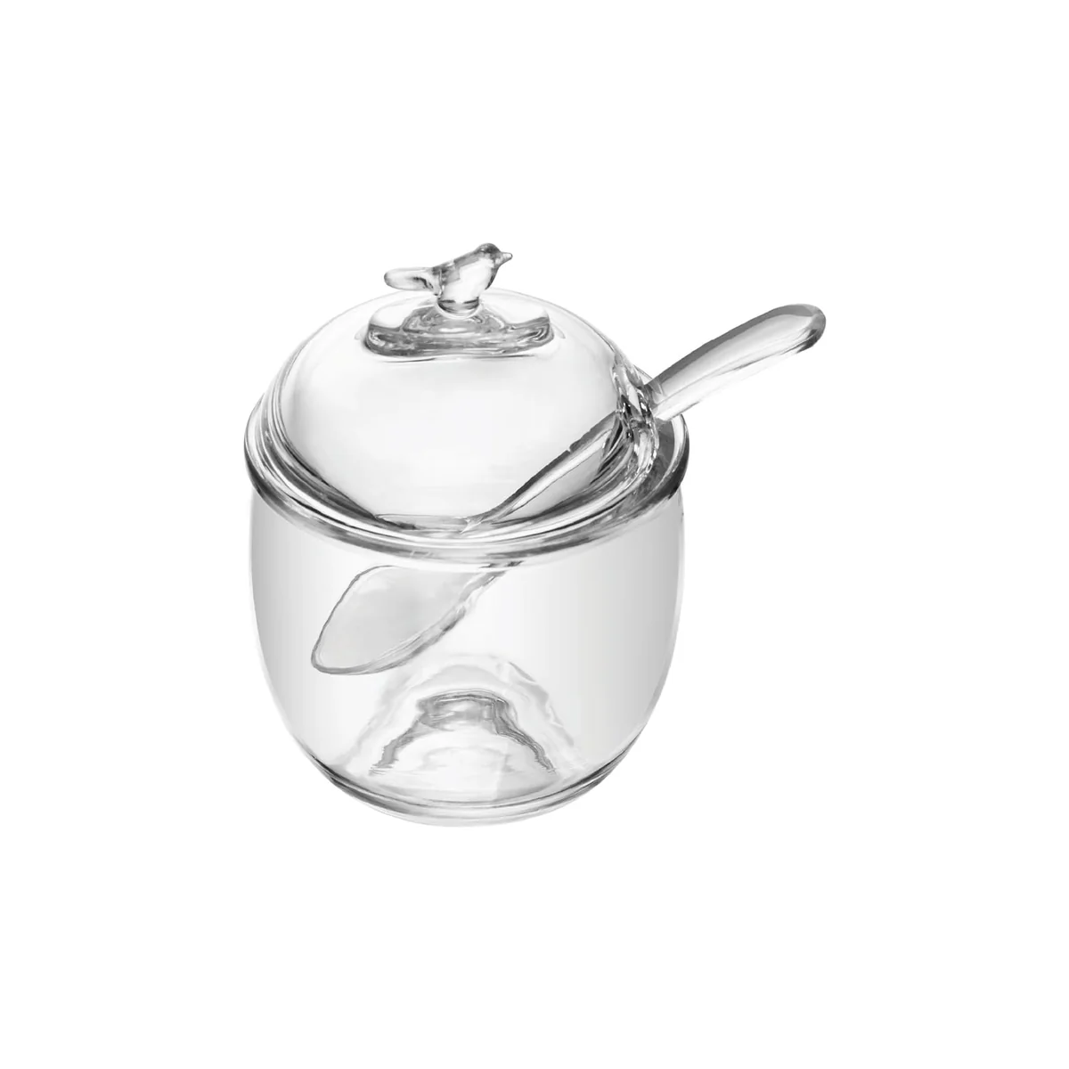 WOLFF - Açucareiro com Colher e Tampa Bird 150ml Cristal Ecológico