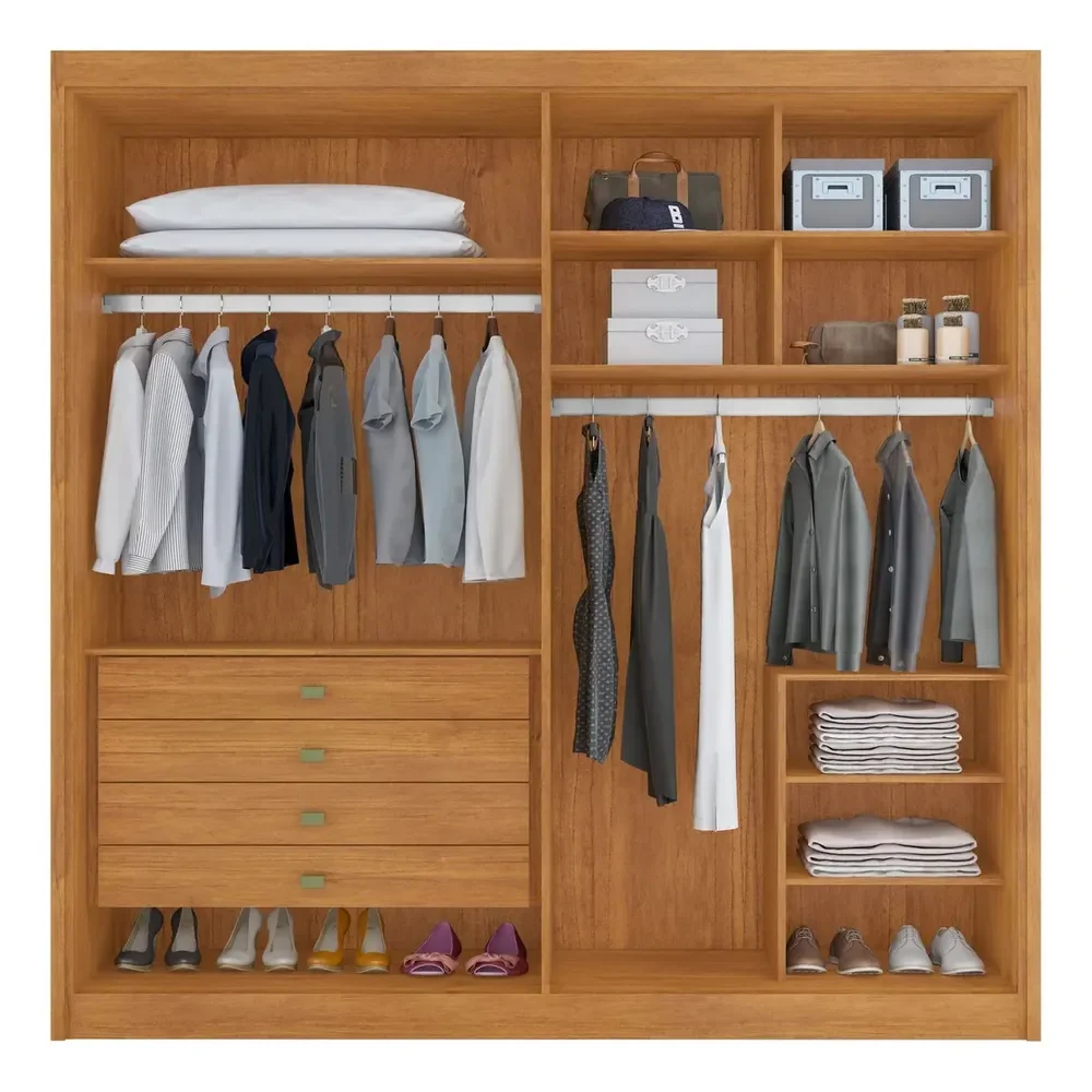 Guarda-roupa Casal 4 Portas 4 Gavetas Eloa Cinamomo