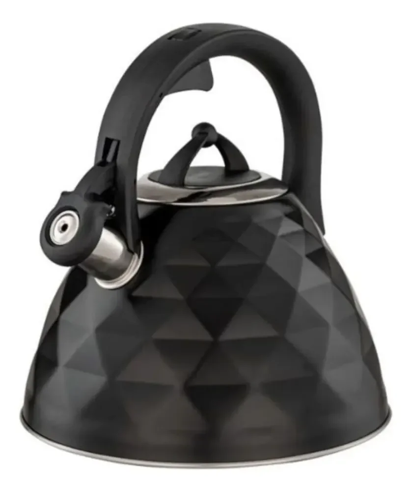 Chaleira Inox 3l Com Apito Black Diamond Indução Brinox