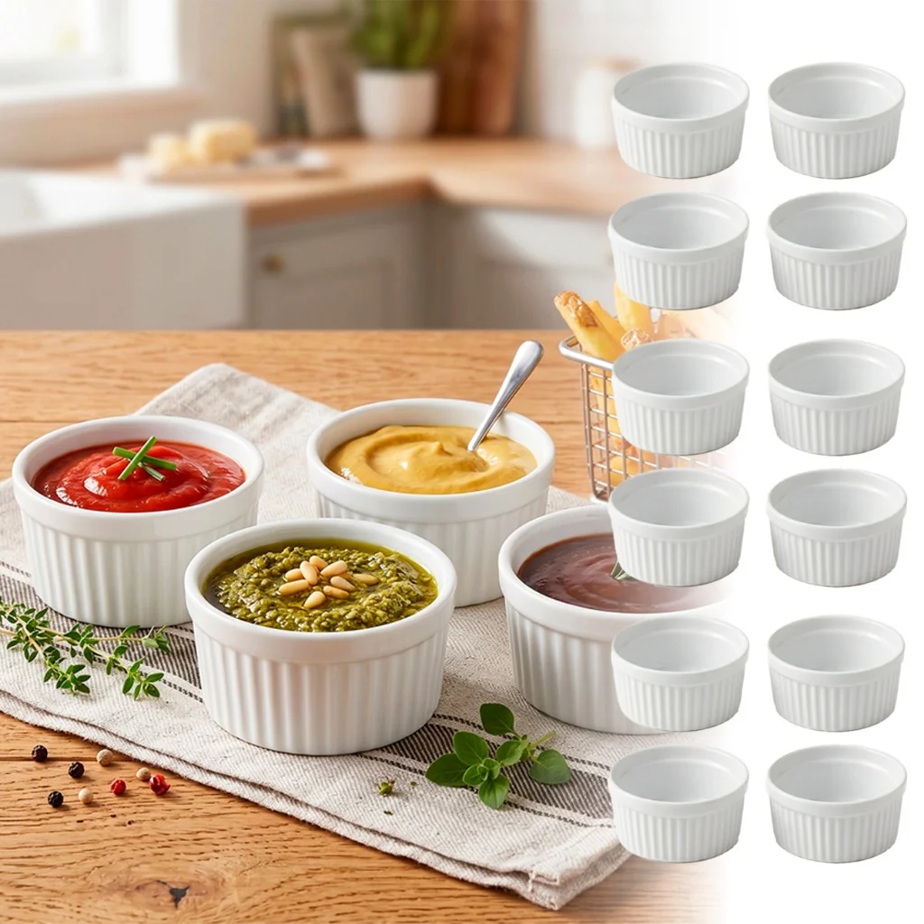 Kit 5 a 40 Ramekin 100ml Cumbuca Molheira Para Molhos Petiscos Churrasco Festa Buffet