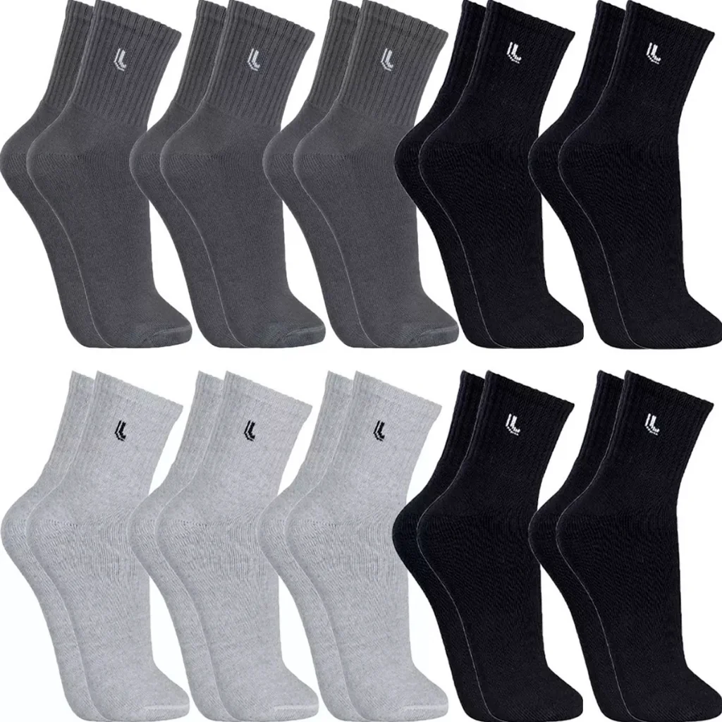 Kit 10 Pares Meias Lupo Original Cano Médio Alto Algodão Masculina Feminina Meia Atoalhada Grossa