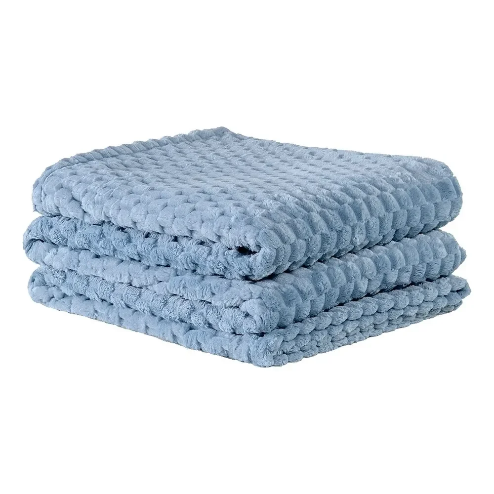 Cobertor Manta 2,40m X 2,20m Casal Queen Relevos Marshmallow Mirtilo