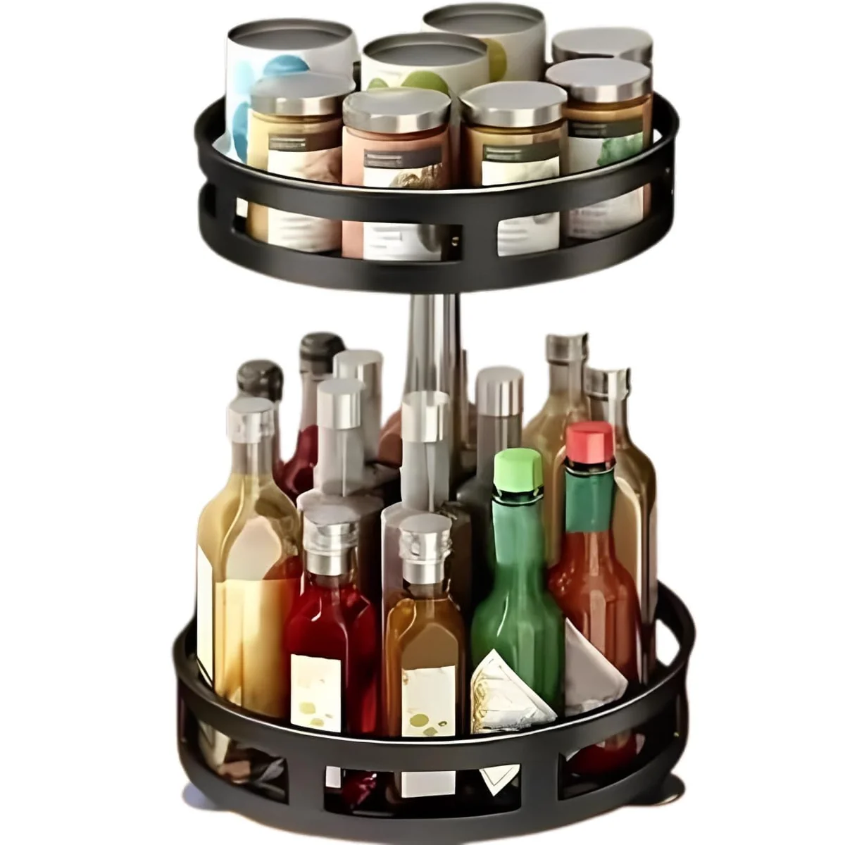 Organizador Giratório 360 Graus Multiuso - Bandeja Rotativa para Cozinha, Despensa, Banheiro e Escritório - Compacto, Versátil e Prático para Organização do Dia a Dia - MJ BRANDS