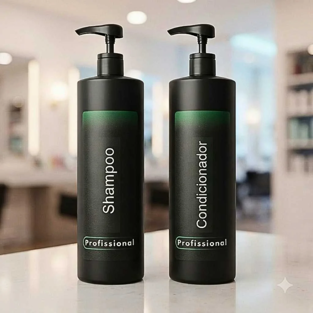 Kit Frasco Vazio Shampoo 1l  Condicionador 1l com válvula Pump