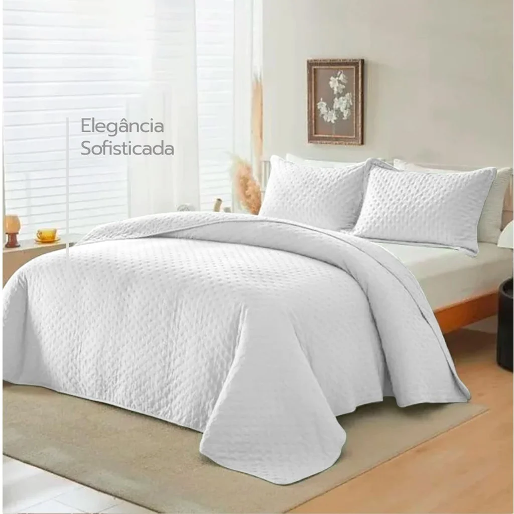 🧡 Cobre Leito Colcha Genebra Mônaco Percal 400 Fios  Toque de Pluma Premium 3 Peças