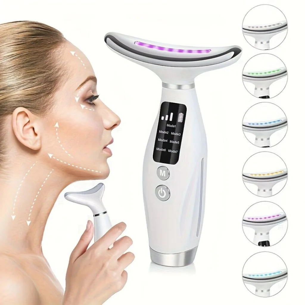 Massageador De Pele Firmeza Pescoço Led Massageador Portátil Beleza para Rosto e Pescoço