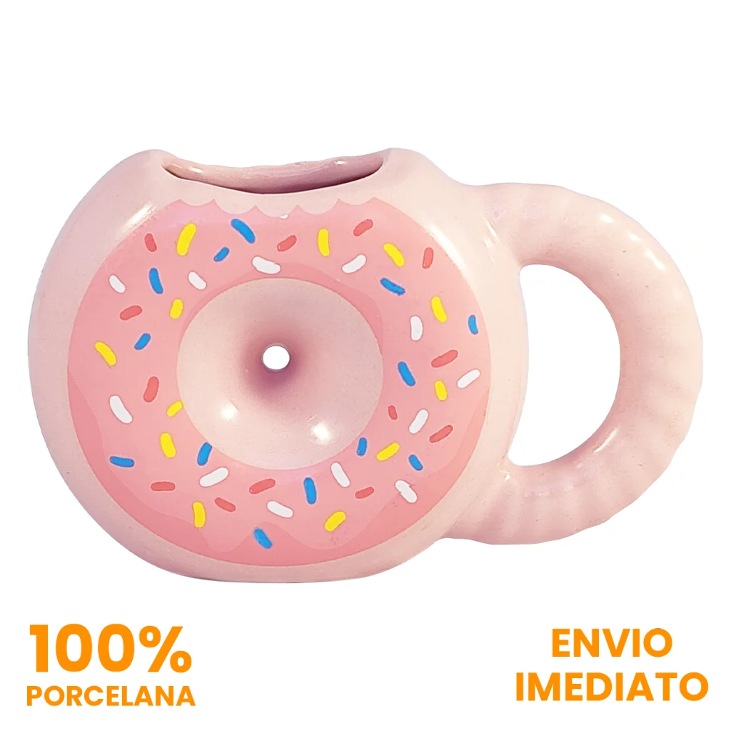 Caneca de Porcelana  Rosa Decorativa Donuts 300ml Simpsons