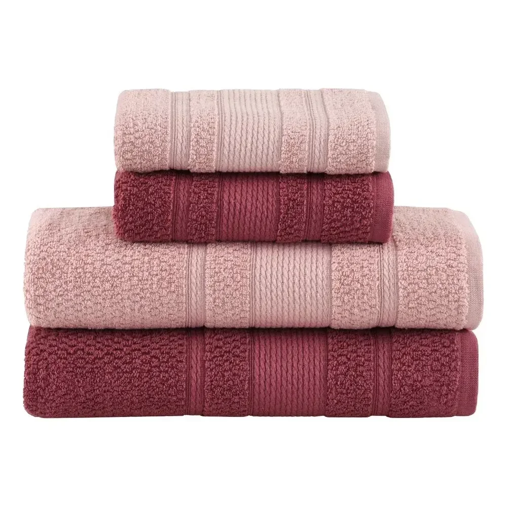 🛍 Jogo De Toalhas Buddemeyer Bella Extra Soft Banho Rosa/rosa Claro 4 Peças