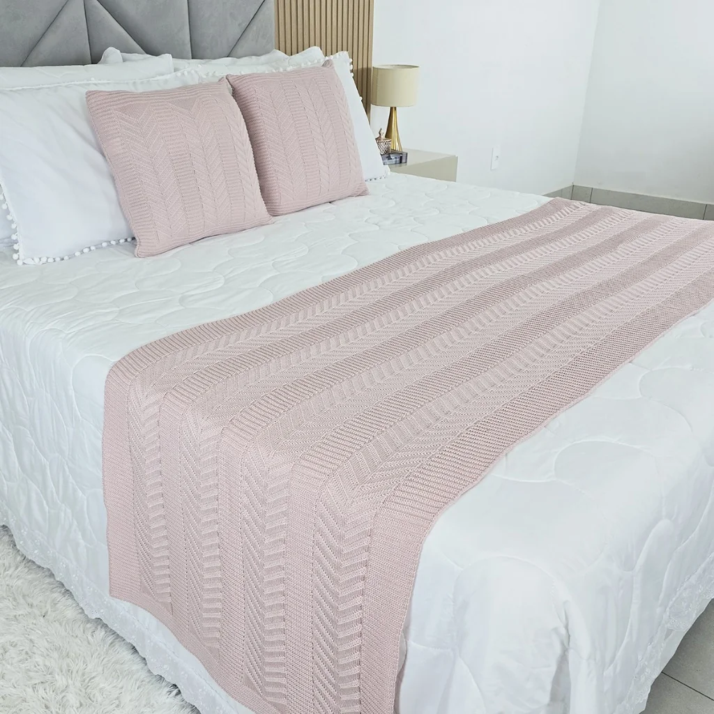 Peseira Manta Tricot Cama Casal Queen King Links - SOMENTE A PESEIRA
